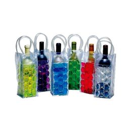 Ice Wine Cooler PVC Beer Cooler Bag Outdoors Ice Gel Bag Picnic Cool Sacks Chillers Frozen Bag Bottle Cooler FFA37444095599