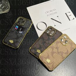 Designers Phone Cases For iPhone 15 14 13 12 11 Pro Max 15Pro 15Plus 14Pro 14ProMax 13ProMax Luxury Letter Leather Mobile Back Cover With Card Holder Pocket Case