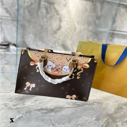 Brown Cartoon pattern Handbags Cross body High Quality Genuine Leather TOP 5A Pouch Purses shopping bags shoulder bags Clutch Backpack Unjk