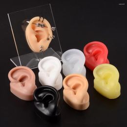 Jewellery Pouches 1Pc Soft Silicone Ear Model Tattoo Practise Display Piercing Tools Earring Tool Acrylic Stand Kit