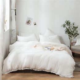 Bedding Sets Set Quilt Cover 2/3Pcs/set White Fringed Tassel Duvet Polyester Comforter US EU Sizes