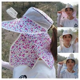 Wide Brim Hats Breathable Tea Picking Hat With Electric Fan Full Face Sunscreen Large Visor USB Charging Camping Hiking