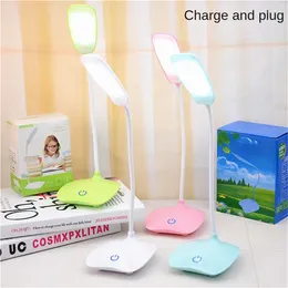 Table Lamps Three-Speed Touch Dimming Reading Lamp USB Charging Plug-in White Warm Eye Protection Student Light Study Night