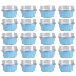 Baking Tools Food Grade Tin Foil Box 20pcs Reusable Disposable Tinfoil With Lid Non-stick Cupcake Container Oven Safe Aluminium