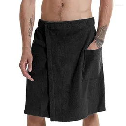 Towel Men Soft Wearable Bath With Pocket Bathrobes Sleep Robes Shower Wrap Sauna Gym Swimming Holiday Spa Beach