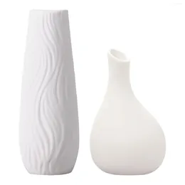 Vases European Style Vase Ceramic White Desktop Centerpiece Minimalist For Bathroom Kitchen Bedroom Shelf Home Decoration