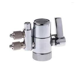 Kitchen Faucets Water Philtre Faucet Dual Diverter Adapter Valve M22 To 1/4" Chrome Plated Brass Purifier Switch