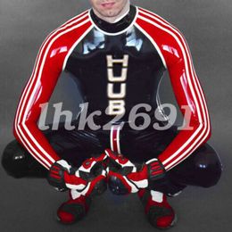 New Style Latex Men's Racing Suit Handsome Tight Bodysuit 0.4mm Size S-XXL-fetish Party Catsuit Costumes