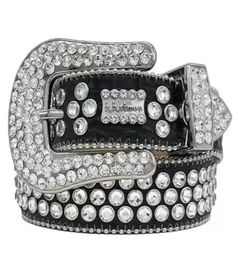 Designer Belt Simon Belts for Men Women Shiny diamond belt Black on Black Blue white multicolour with bling rhinestones as gift 20235350823