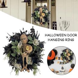 Decorative Flowers Horror Mummy Hanging Wreaths For Halloween Lightwieght Door Decor Porch Handle