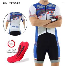 Racing Sets PHMAX Men's Jumpsuits Cycling Clothing Macaquinho Mountain Bike Short-sleeved Sportswear Uniform Suit