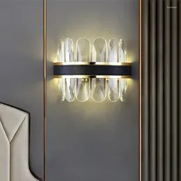 Wall Lamp Luxury Bedroom Stainless Steel Crystal Lights Bedside Living Room Hallway Corridor Stair Indoor Decor Lighting