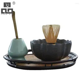 Teaware Sets TANGPIN Traditional Matcha Natural Bamboo Whisk Ceremic Bowl Holders Japanese Tea Drinkware