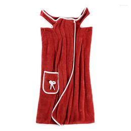 Towel Coral Fleece Bath Skirt For Women Thick Absorbent Soft Wearable Quick Dry Bathing With Pocket Home Wear Bathroom Clothes