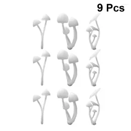 Decorative Flowers 9 Pcs Resin Silicone Molds Mushroom Design Craft Mini Ornament Micro Landscape Filler Miniature Model