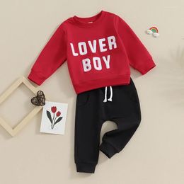 Clothing Sets 0-3 Years Toddler Baby Boy Spring Outfits Pullover Sweatshirts Long Pants Set For Valentine S Day