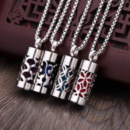 Stainless Steel Aromatherapy Jewelry Necklaces Perfume Essential Oil Diffuser Pendant Necklace Locket Aroma 240511