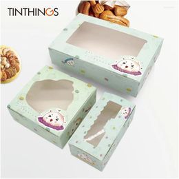 Gift Wrap 20PCS Candy Boxes Wedding Party Favours Cookies Chocolate Paper Box With Window Cup Cake Cartoon Cardboard