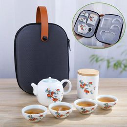 Teaware Sets Portable Ceramic Set Chinese Teaset Teapot Travel With Bag Gaiwan Tea Cups Of Ceremony Designer