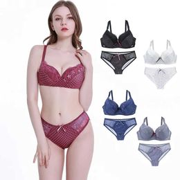 Bras Sets 2020 New Womens Lace Lingerie Backless Push Up Bra Sets Vest Sexy Underwear Bralette Ultrathin Female Intimates Y240513