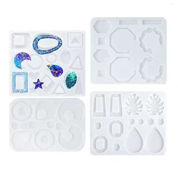 Baking Moulds Resin Earring Mould 4-Piece Epoxy Silicone Pendant Ring