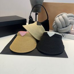 Designer Visors Grass Braid Caps Womens Adjustable Hats Luxury Design Summer Sunshade Breathable Straw Hat
