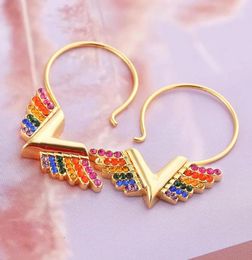 whole stainless steel Jewellery drop earrings big earring rose gold flying diamond earrings women letter earrings9044076