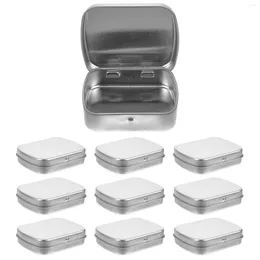 Storage Bottles 10 Pcs Vintage Cookie Jar Mini Tin Box Containers Gift Candy Case White