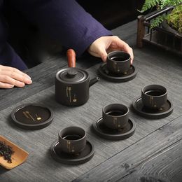 Teaware Sets Matcha Rotating Design Tea Set Minimalist Ceramic Festival Japanese Chinese Porcelain Geschirr Household Goods