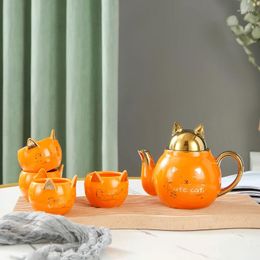 Teaware Sets Gift Box Creative Couple Ceramic Mug Tea Flower Set Friend Afternoon Fruit Office