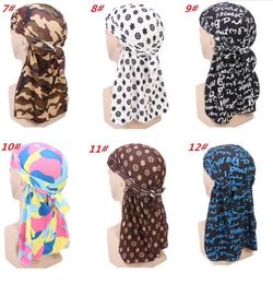 Fashion Camouflage Print Men039s Durags King039s Durag Turban Bandanas Stitching Outside Men Headwear Headband Pirate Hat Ha2832138