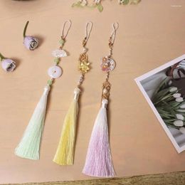 Brooches 1Pcs Chinese Knots Jade Beads Smooth Tassel Pendants DIY Craft Material Jewellery Sachet Clothing Car Key Chain Hang Fringe Trim