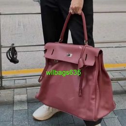 Leather Shoulder Bags Large Travel Ky Bag 2024 New High Capacity Mens and Womens Fitness Bag Business Trip Luggage Bag Bag 50 Large Soft Leather have logo HBRBWI