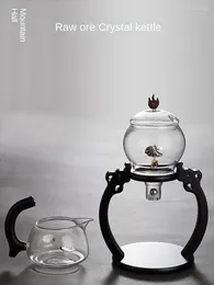 Teaware Sets Silver Plated Glass Tea Set Household Lazy Magnetic Suction Making Device Semi-automatic Teapot Supplies