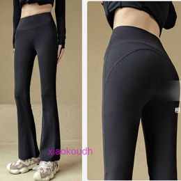 Aaa Designer Lul Comfortable Women's Sports Yoga Pants Same Fat Mm Large Flare for Womens Outwear Micro Tights High Waist No Awkwardness Thread