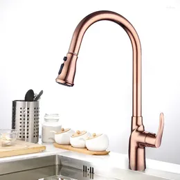 Kitchen Faucets Solid Brass Copper Sink Faucet Pull Out Cold Water Single Hole Handle Good Quality