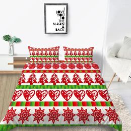 Bedding Sets Year Christmas Tree Soft Duvet Set Kids Adults Comforter Cover Single Double Red Bed