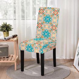 Chair Covers Bohemian Dining Cover Flower Print Slipcovers Housse De Chaise Home Kitchen Seat Protector Decoration
