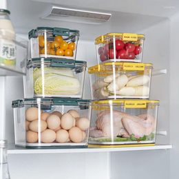 Storage Bottles Square Sealed Fresh-keeping Box Food Grade Pet Plastic Refrigerator Kitchen Household Transparent