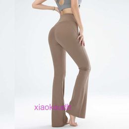 AAA -Designer Lul Lul bequeme Frauen Sport Yoga Hosen Damen Fitness Weitbein bodene flackern atmungsaktive und schnelle Trocknungsboden