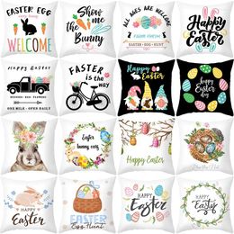 Pillow Easter Case Home Decoration Print Throw Pillowcase Bedroom Decorate Cartoon Wreath Cover