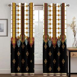 Curtain Luxury Bohemia Boho Saba Barquote Abstract EthiopianWindow Curtains For Kids Bedroom Living Room Kitchen Door Home Decor 2Pieces