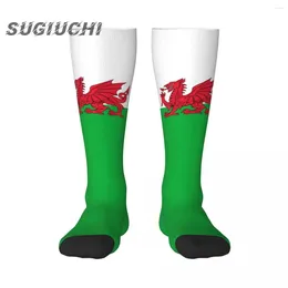 Men's Socks Wales Cymru Flag Polyester 3D Printed For Men Women Casual High Quality Kawaii Street Skateboard