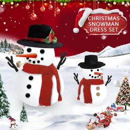 Party Decoration 1 Set Exquisite Snowman DIY Kit Red Scarf Outdoor Reusable Making Accessories