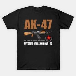 Men's T-Shirts AK-47 Avtomat Kalashnikova Russian Riffle T-Shirt Mens T Shirt New Men Cotton Tshirt Ts Strtwear Harajuku T240510