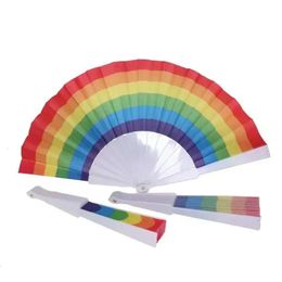 Party Favours Gay Rainbow Pride Fan Plastic Bone Rainbows Hand Fans LGBT Events Rainbows-Themed Parties Gifts 23Cm 0510 S S-Themed s s s-Themed -Themed