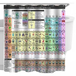 Shower Curtains Curtain For Students Periodic Table Of Elements Bathroom Science Educational 3D Printed