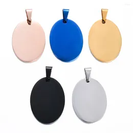 Pendant Necklaces 10Pcs Unisex Jewelry Stainless Steel Oval Shape Customized Dog Tags Name Engraved Necklace Wholesale Dropship