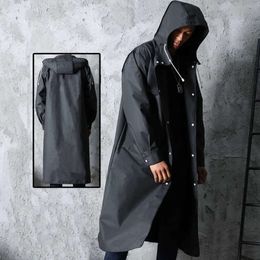 Novo Moda Black Fashion adulto impermeável capa de chuva longa homens homens casaco de chuva encapuzado para caminhadas ao ar livre escalada de pesca espessada