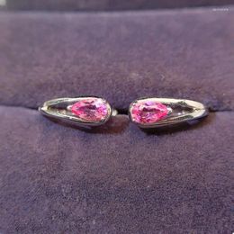 Hoop Earrings Natural Real Pink Sapphire Earring Water Drop Style 3 5mm 0.4ct 2pcs Gemstone 925 Sterling Silver Fine Jewellery L243214